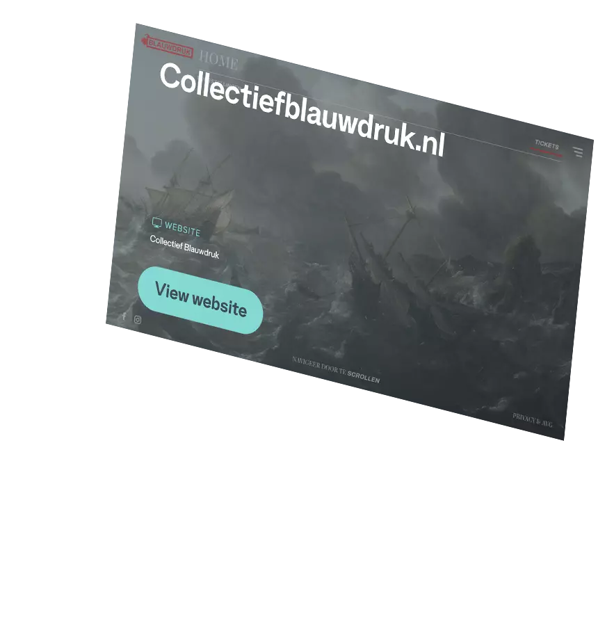 Alternatieve versie van een afbeelding van een website voorbeeld: collectiefblauwdruk.nl